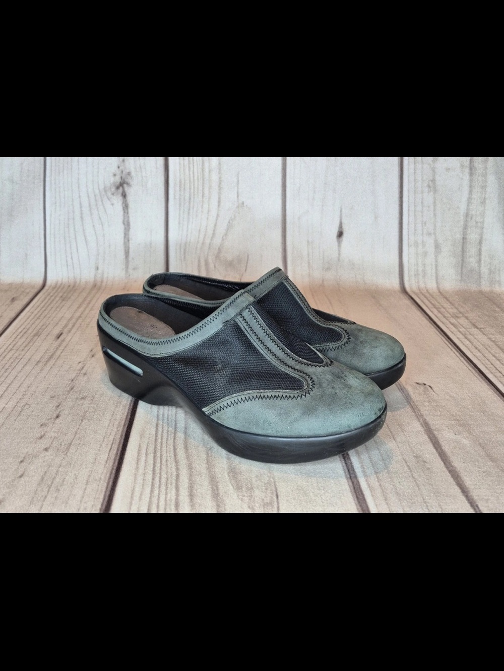 Cole Haan G Series Bettie Women’s 8.5B Teal Sage Green Nubuck/Mesh Wedge Clog